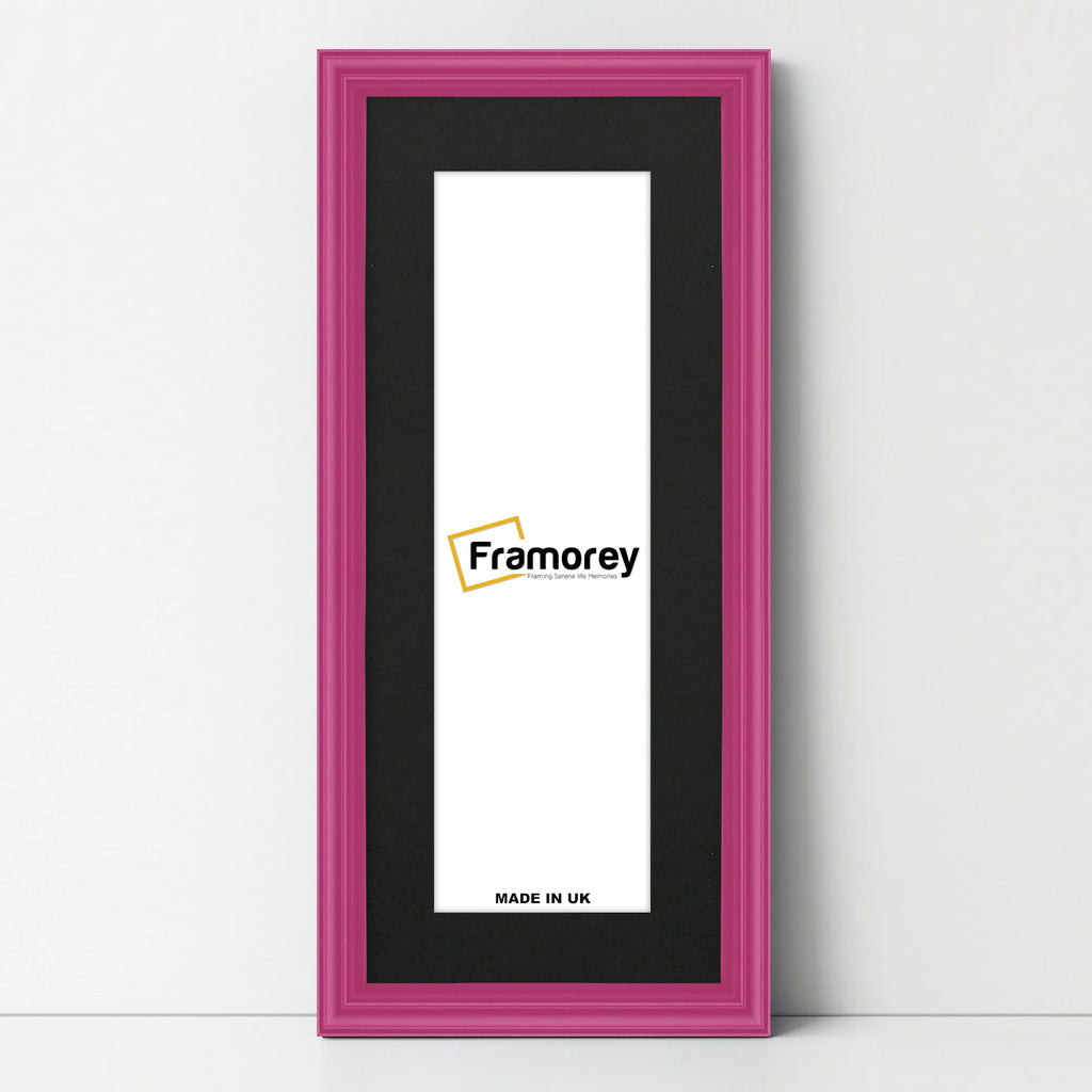 Antique Style Panoramic Pink Picture Wall Art Photo Frame With Black Mount