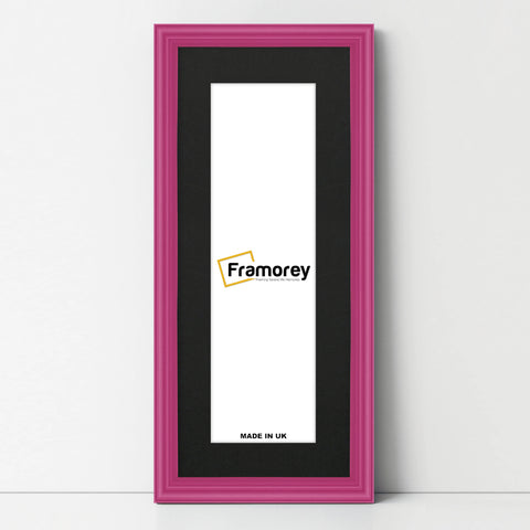 Antique Style Panoramic Pink Picture Wall Art Photo Frame With Black Mount