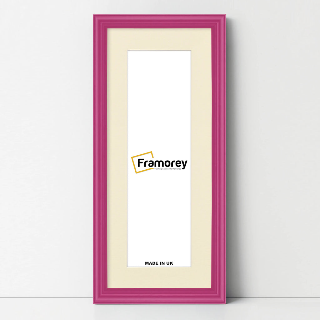 Antique Panoramic Pink Picture Frame With Ivory Mount Photo Frame