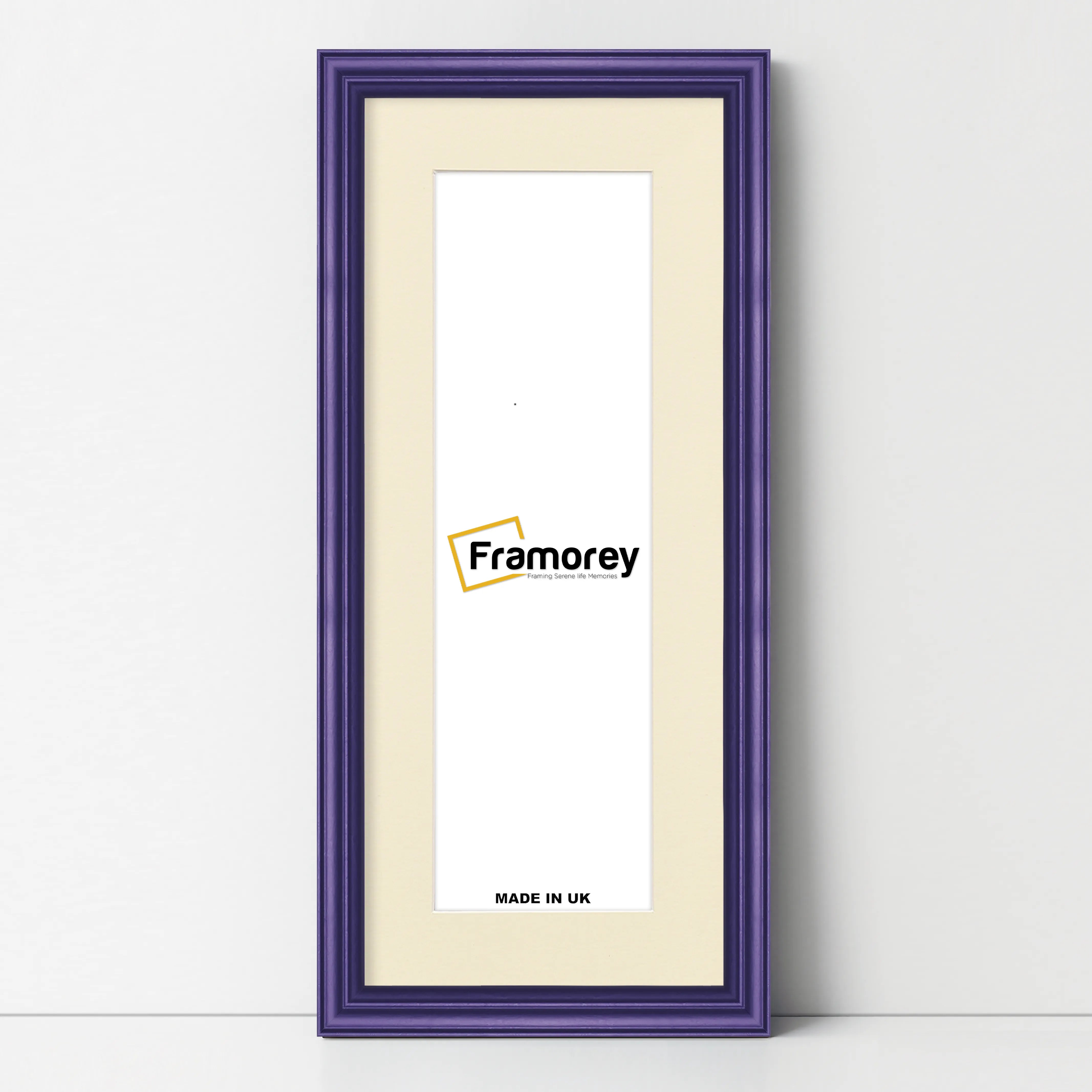 Antique Style Panoramic Purple Wall Art Photo Frame With Ivory Mount