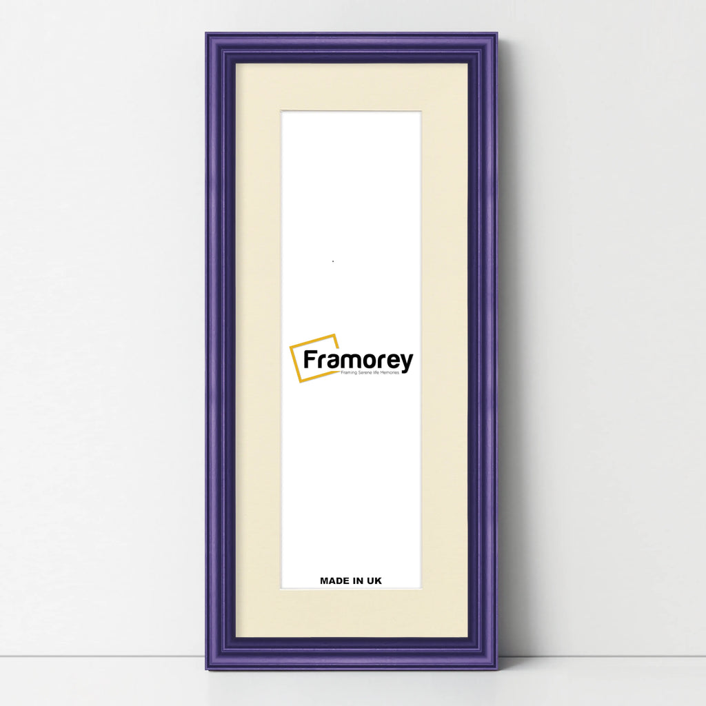 Antique Style Panoramic Purple Wall Art Photo Frame With Ivory Mount