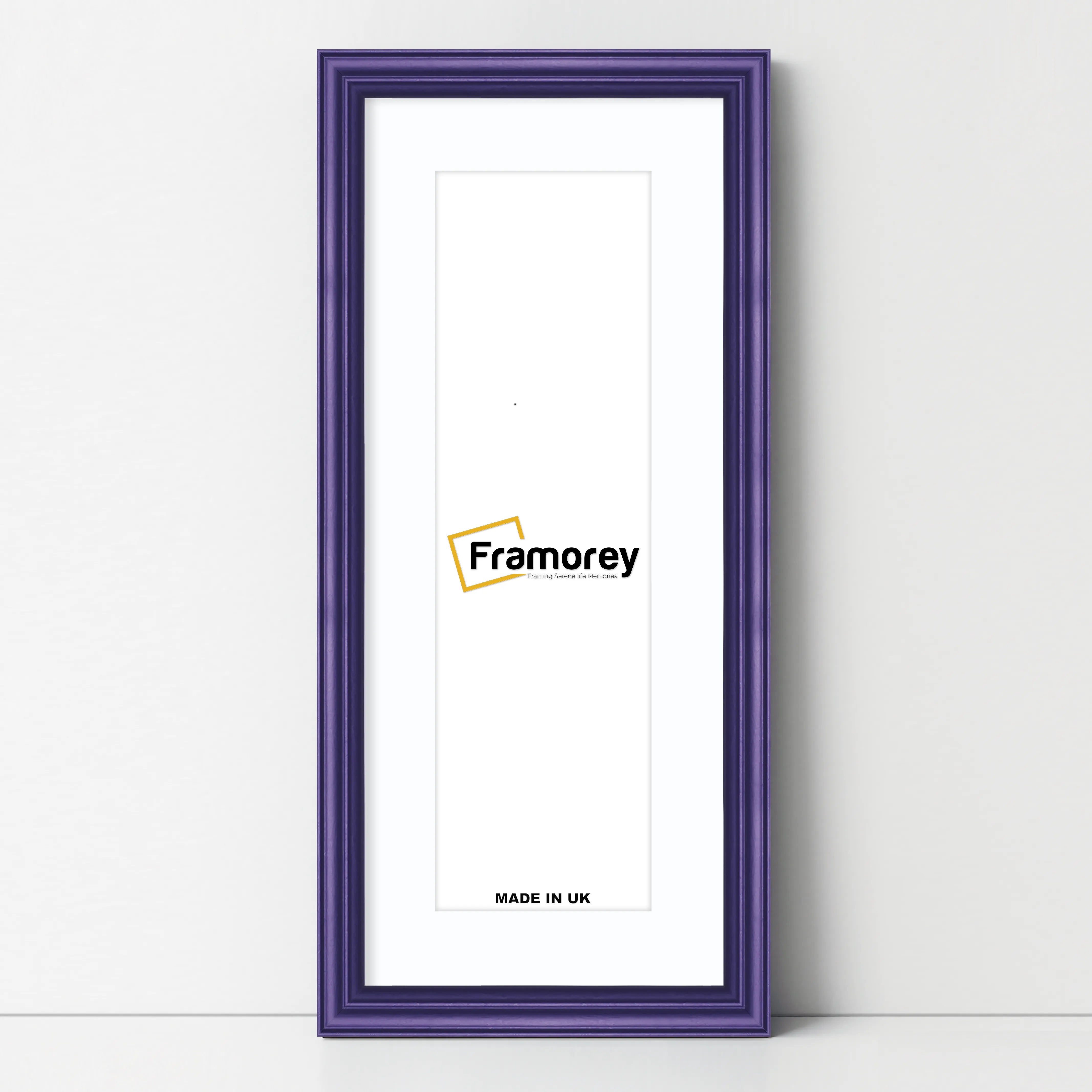 Antique Style Panoramic Size Purple Picture Frame with White Mount