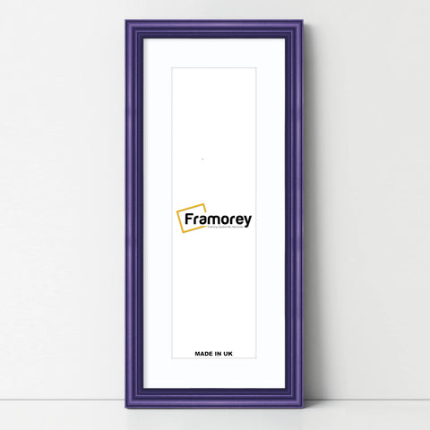 Antique Style Panoramic Size Purple Picture Frame with White Mount