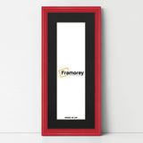 Antique Style Panoramic  Size Red Picture Frame with Black Mount