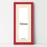 Antique Style Panoramic  Size Red Picture Frame with Ivory Mount