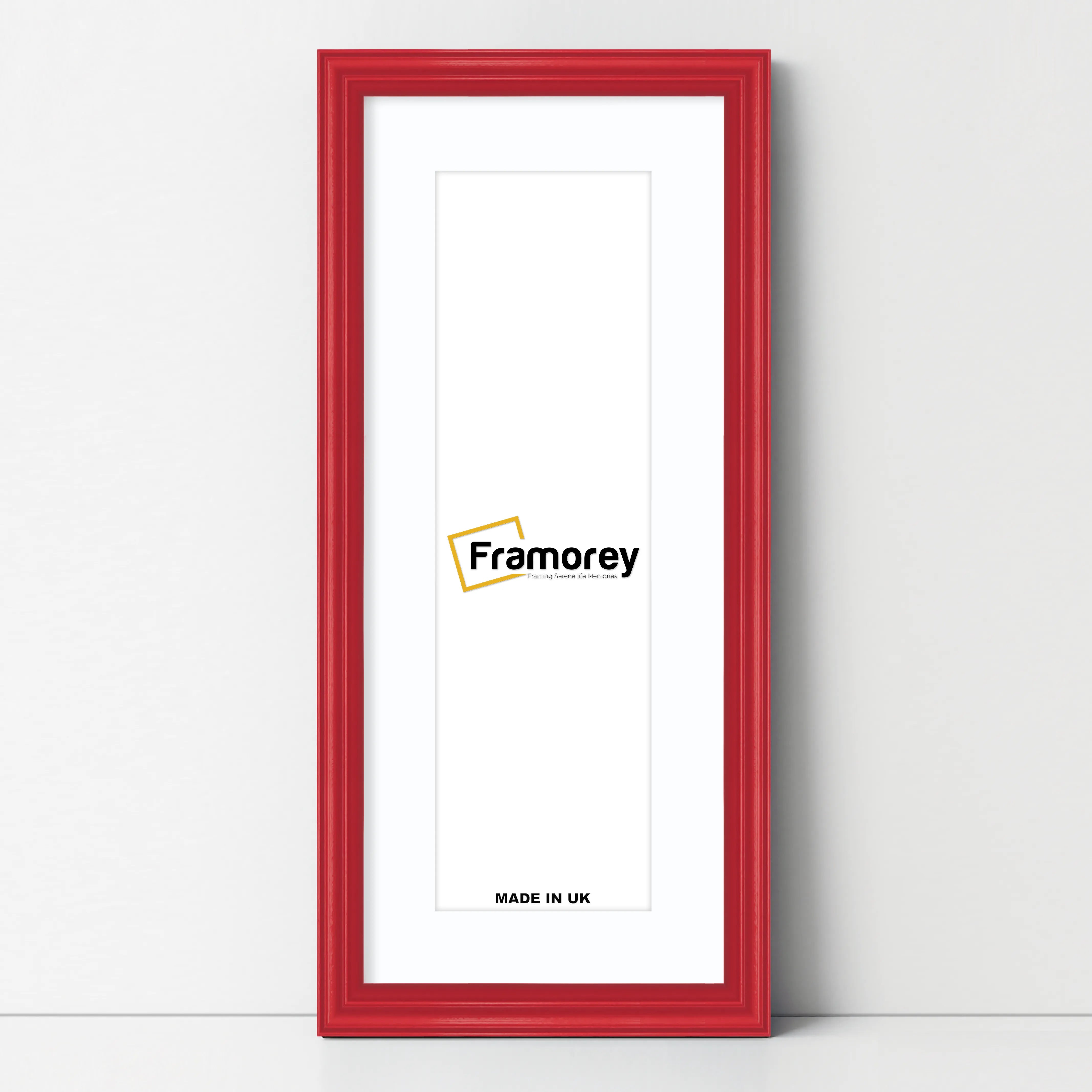 Antique Style Panoramic Red Picture Frame With White Mount Photo Frame