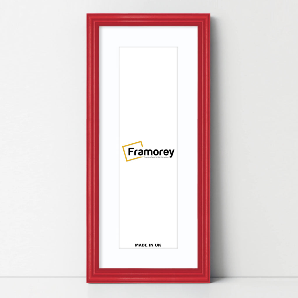 Antique Style Panoramic Red Picture Frame With White Mount Photo Frame