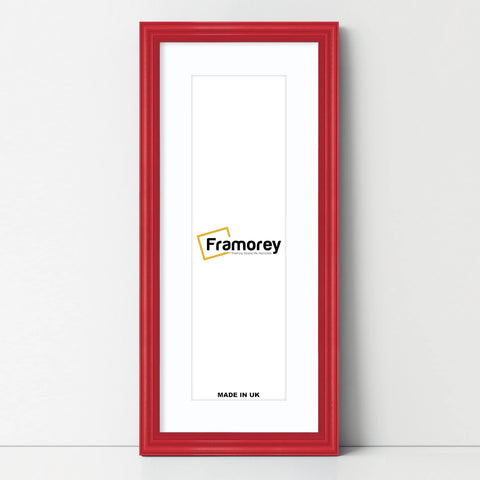 Antique Style Panoramic Red Picture Frame With White Mount Photo Frame