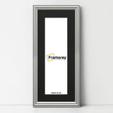 Antique Style Panoramic Silver Picture Frame Wall Art With Black Mount
