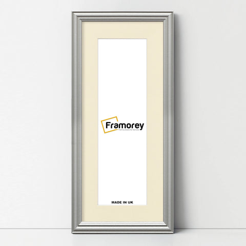 Antique Style Panoramic Silver Picture Frame With Ivory Mount