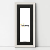 Antique Style Panoramic White Picture Frame With Black Mount