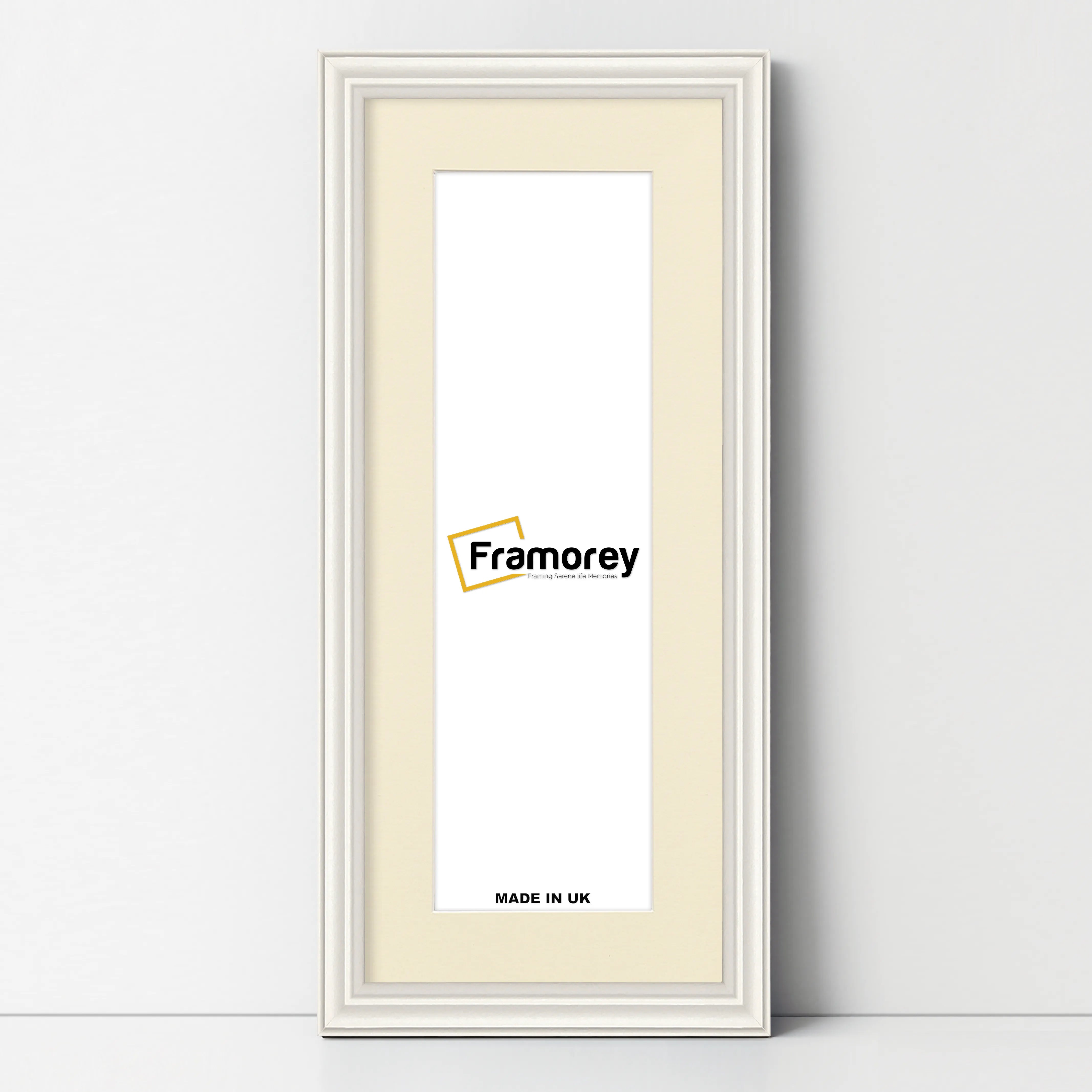 Antique Style Panoramic White Picture Frame Photo Frame With Ivory Mount