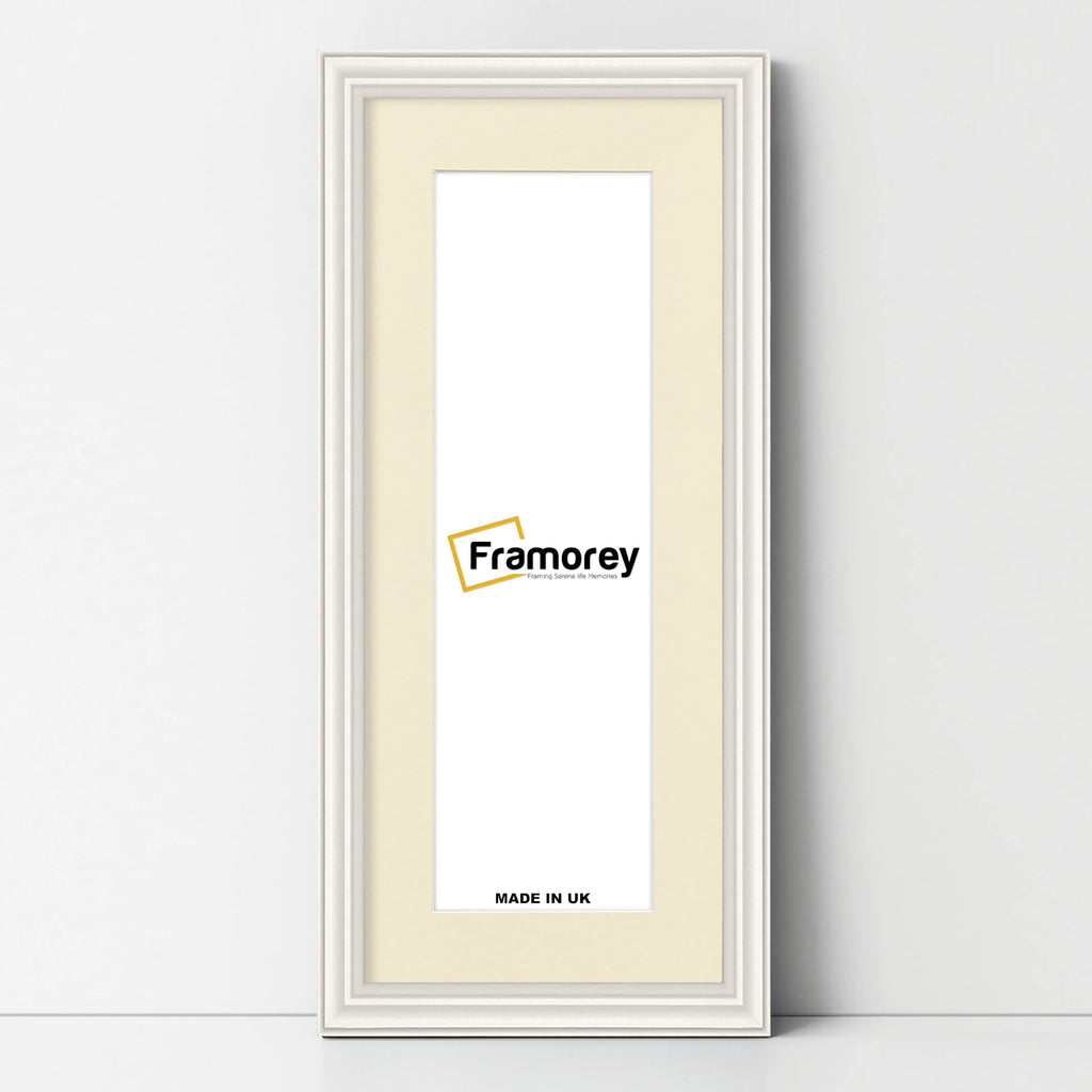 Antique Style Panoramic White Picture Frame Photo Frame With Ivory Mount