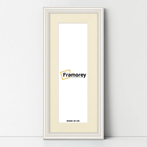 Antique Style Panoramic White Picture Frame Photo Frame With Ivory Mount