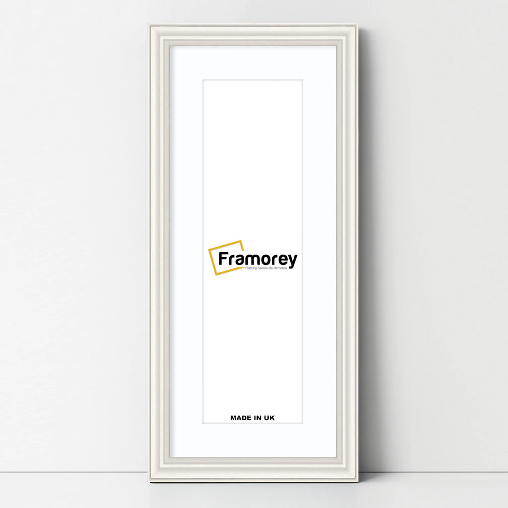 Antique Style Panoramic Size White Picture Frame Wall Art Photo Frame With White Mount