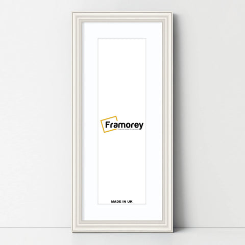 Antique Style Panoramic Size White Picture Frame Wall Art Photo Frame With White Mount