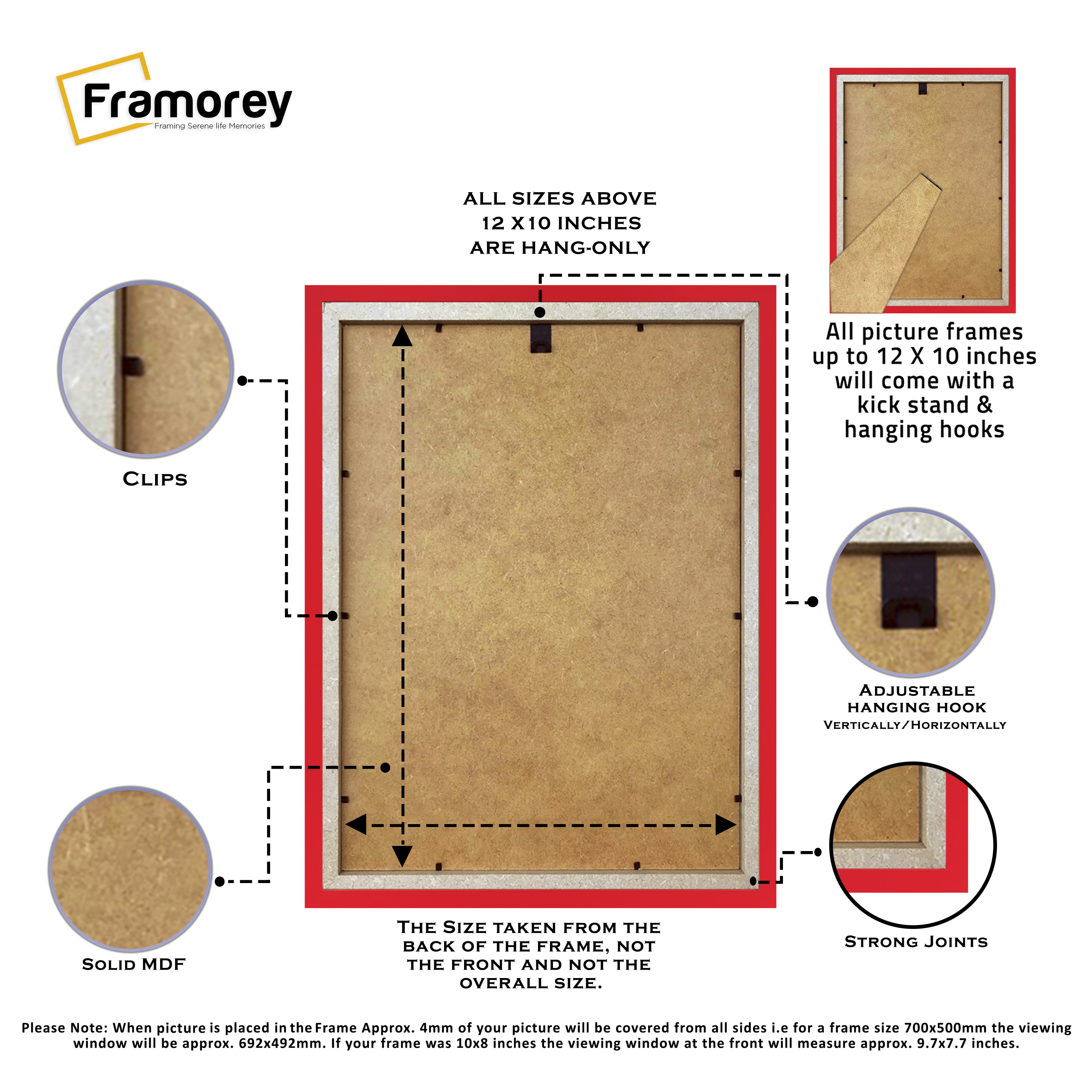 Antique Style Red Picture Frame Wall Art Photo Frame