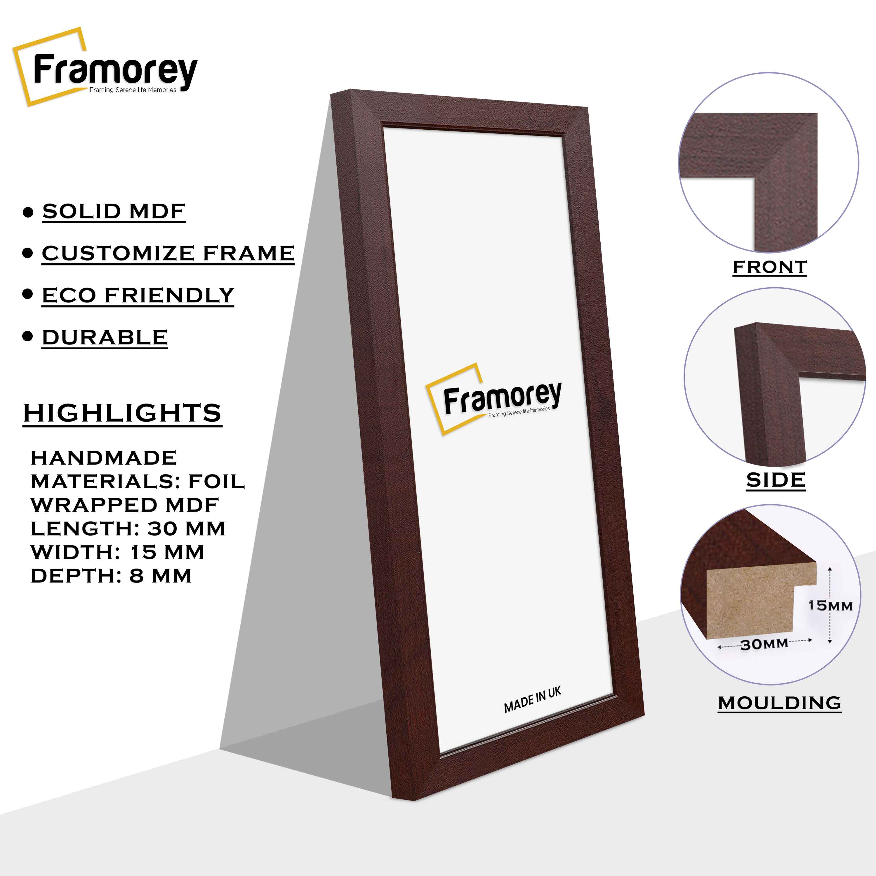 Panoramic Size Mahogany Picture Frames Wall Art Frame