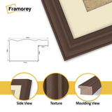 Antique Style Mahogany Picture Frame Wall Art Photo Frame With Ivory Mount