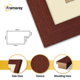 Panoramic Mahogany Picture Frame With Ivory Mount Wall Decor Frame