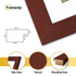 Square Size Mahogany Picture Frame With White Mount
