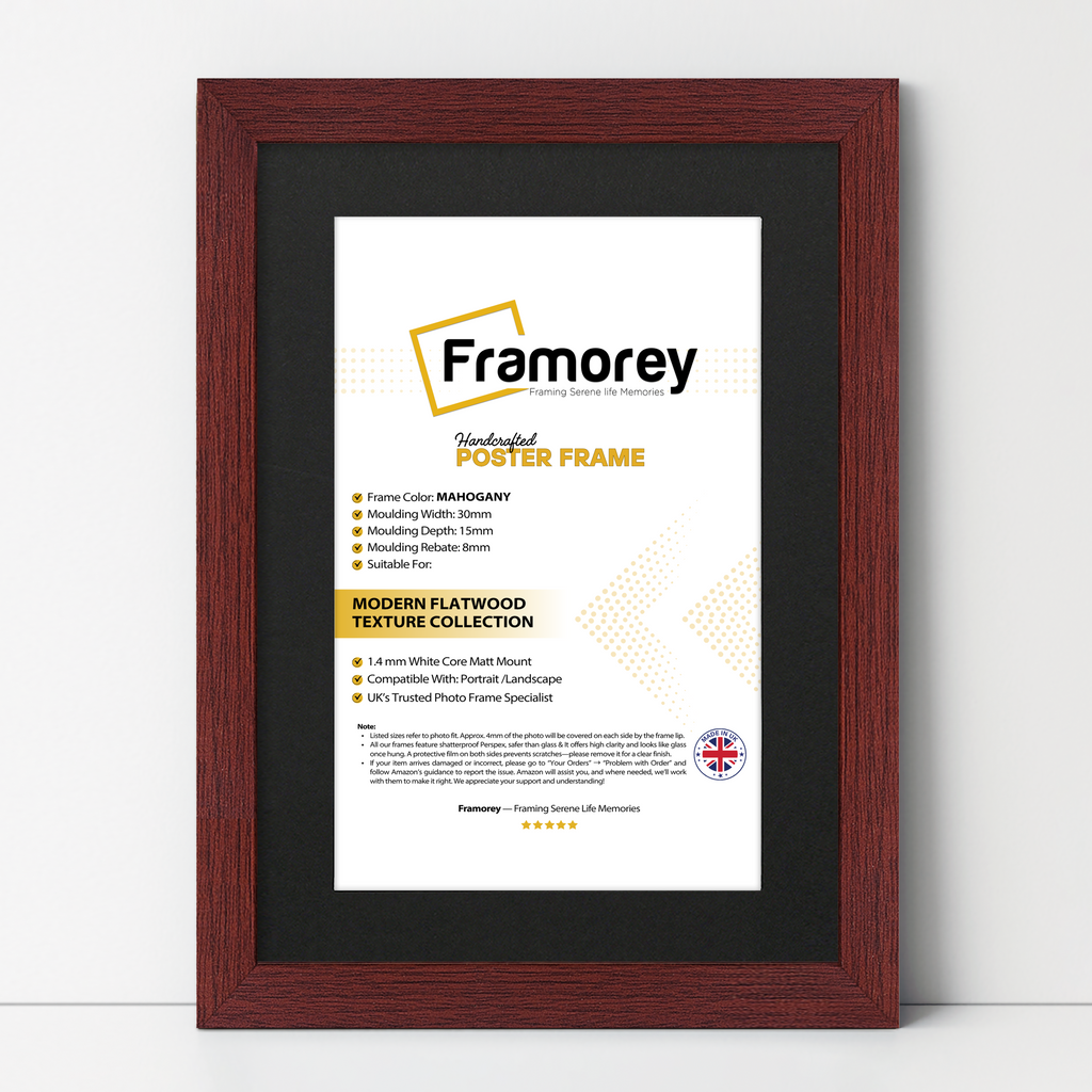 Mahogany Picture Frames with Black Mount
