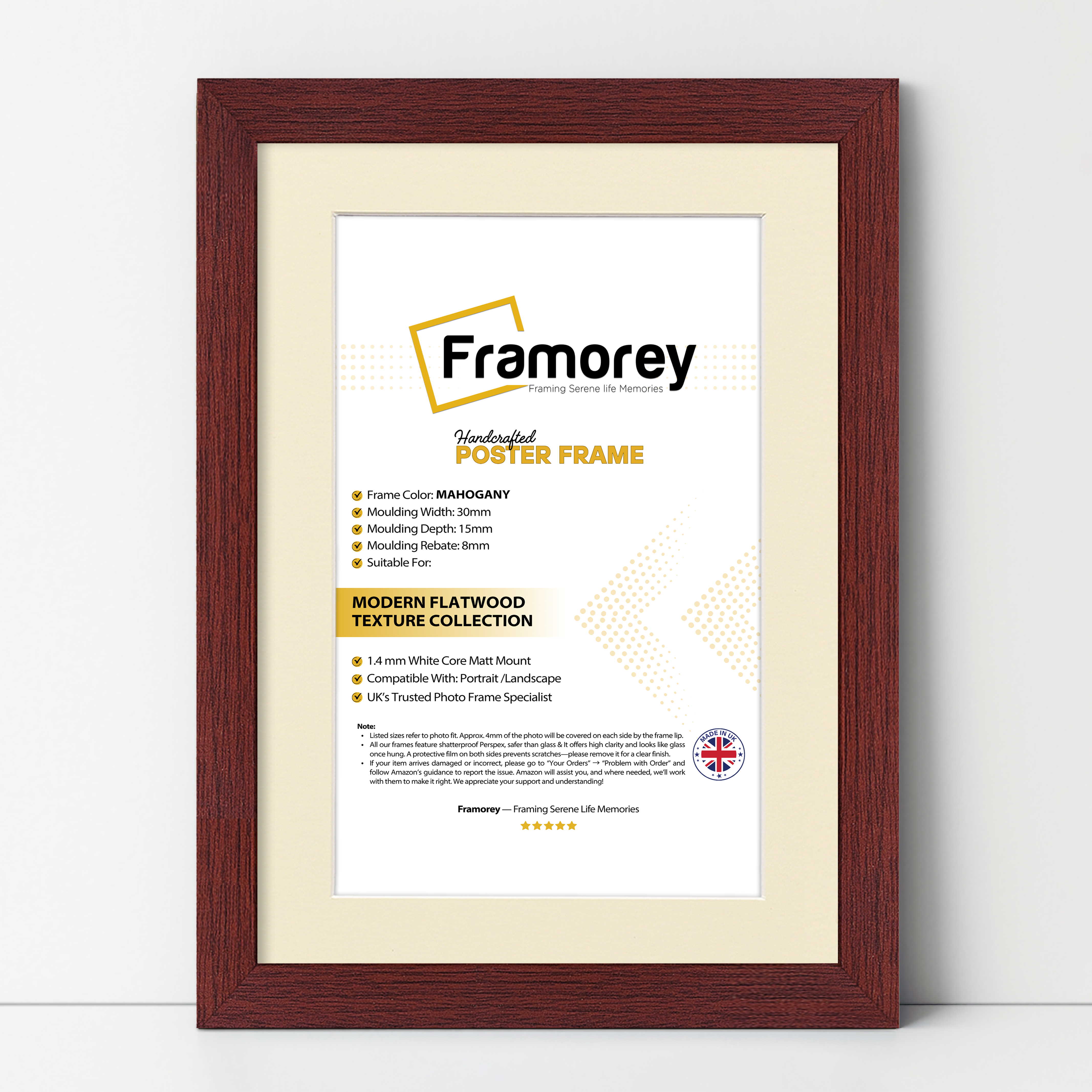 Mahogany Picture Frame With Ivory Mount