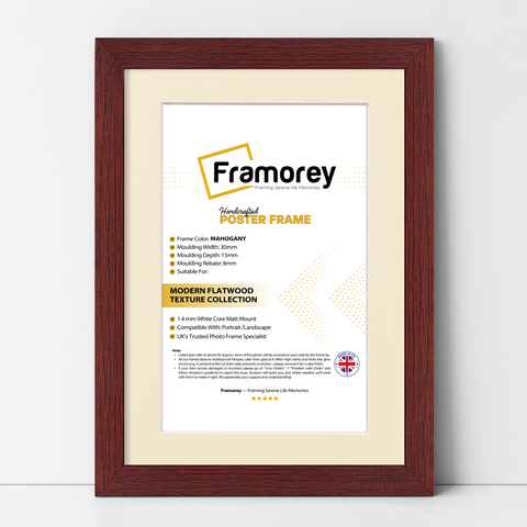 Mahogany Picture Frame With Ivory Mount