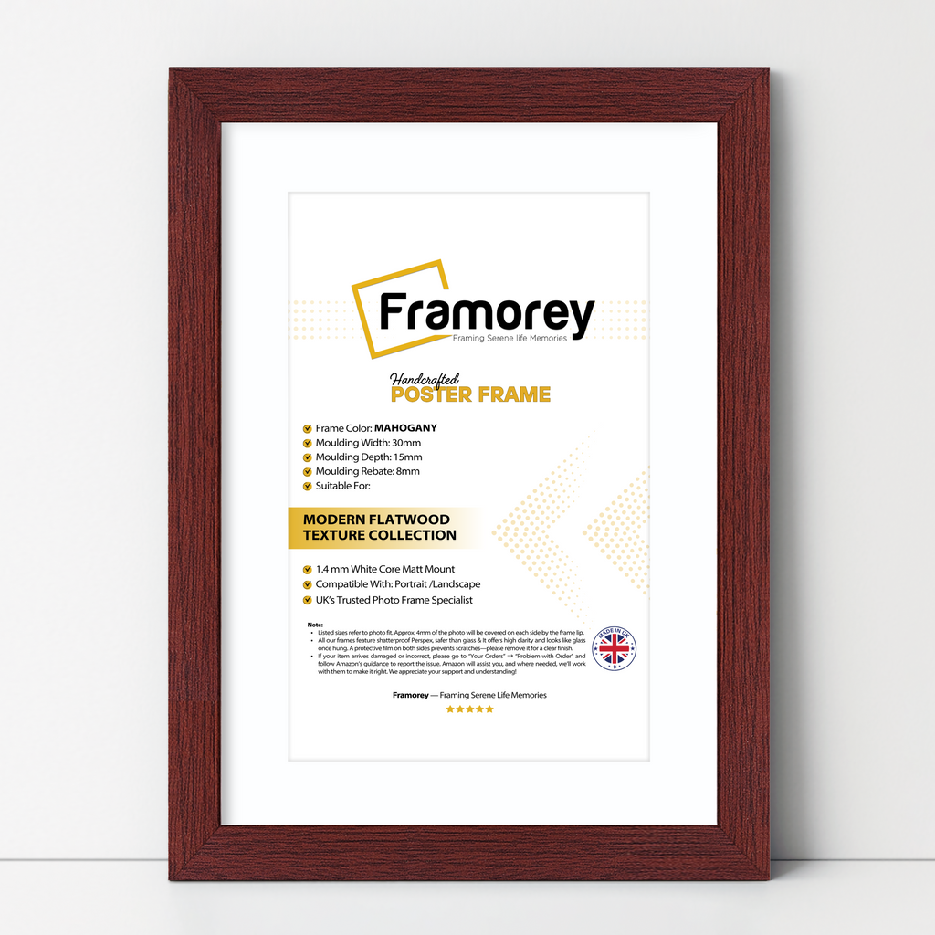 Mahogany Picture Frame With White Mount