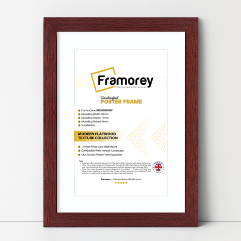 Mahogany Picture Frame With White Mount