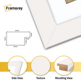 Panoramic White Picture Frame With White Mount