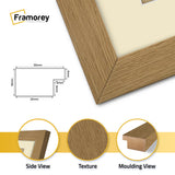 Square Size Oak Picture Frame With Ivory Mount
