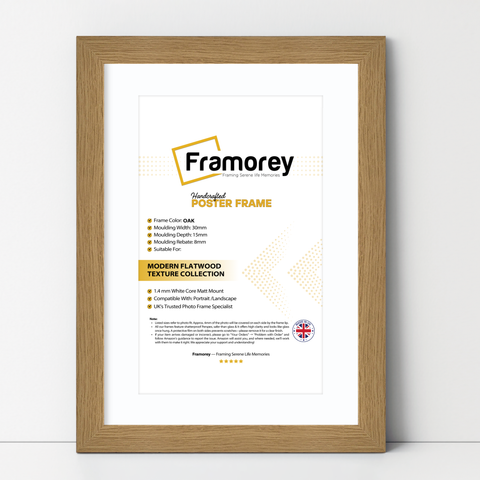 Oak Picture Frame With White Mount