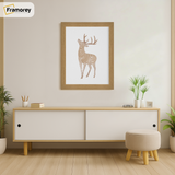 Oak Picture Frame hanging on a wall just over the Table