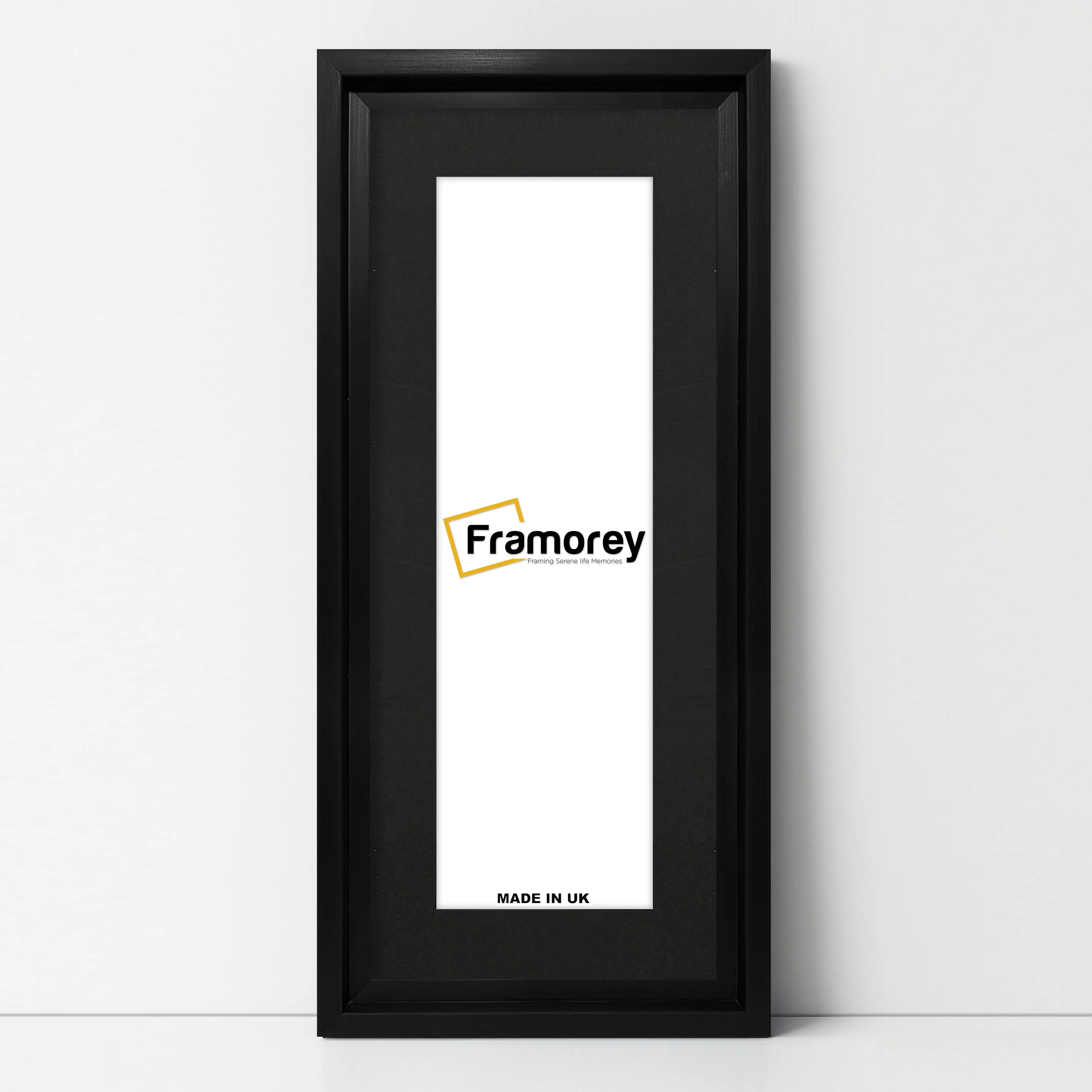 Panorama Style Black Oslo Picture Frames With Black Mount