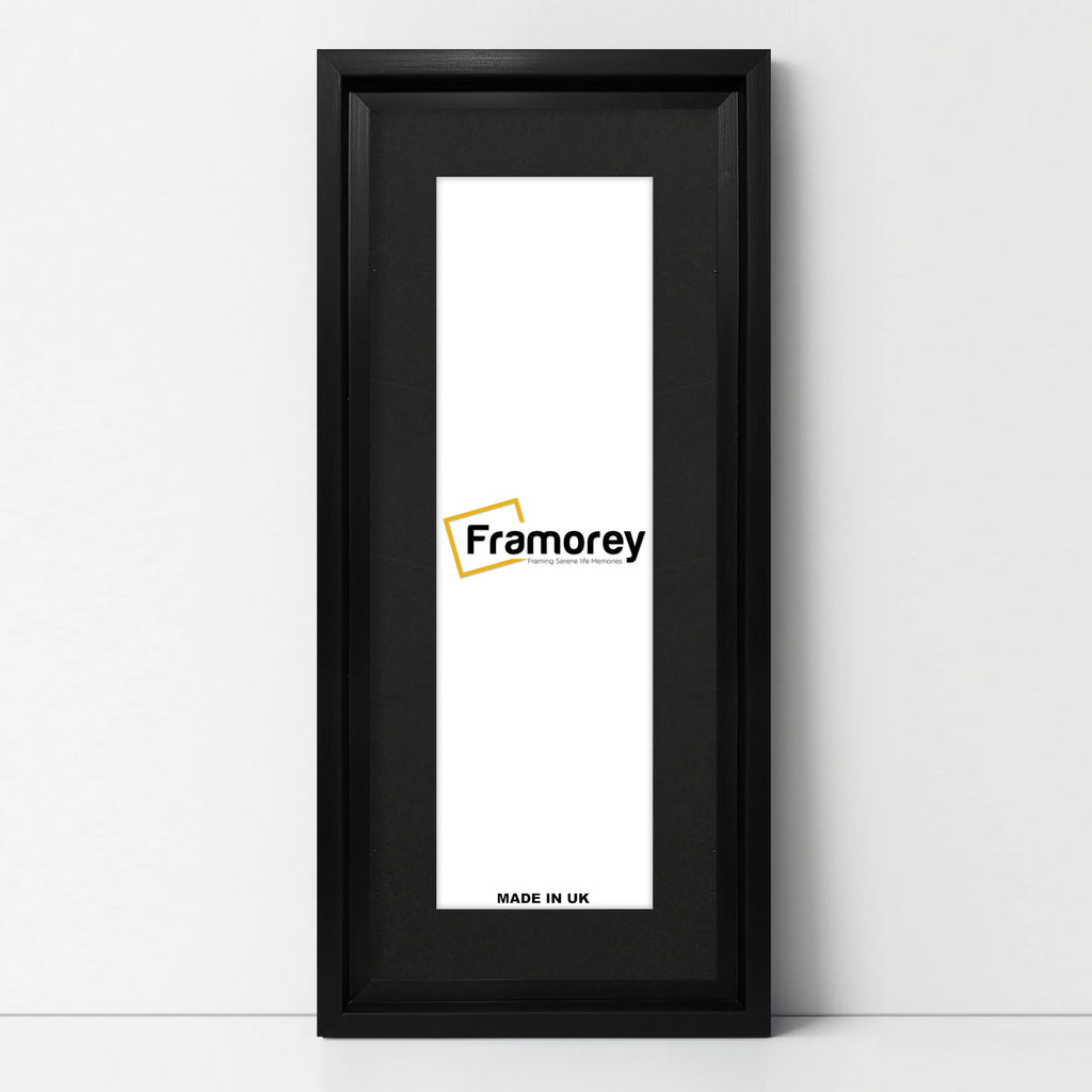 Panorama Style Black Oslo Picture Frames With Black Mount
