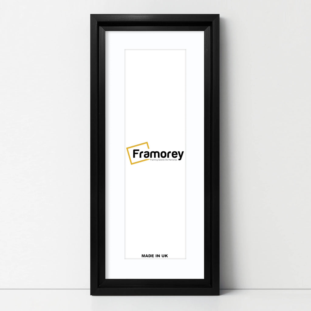 Panorama Style Black Oslo Picture Frames With White Mount