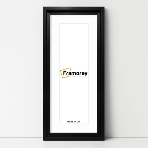 Panorama Style Black Oslo Picture Frames With White Mount