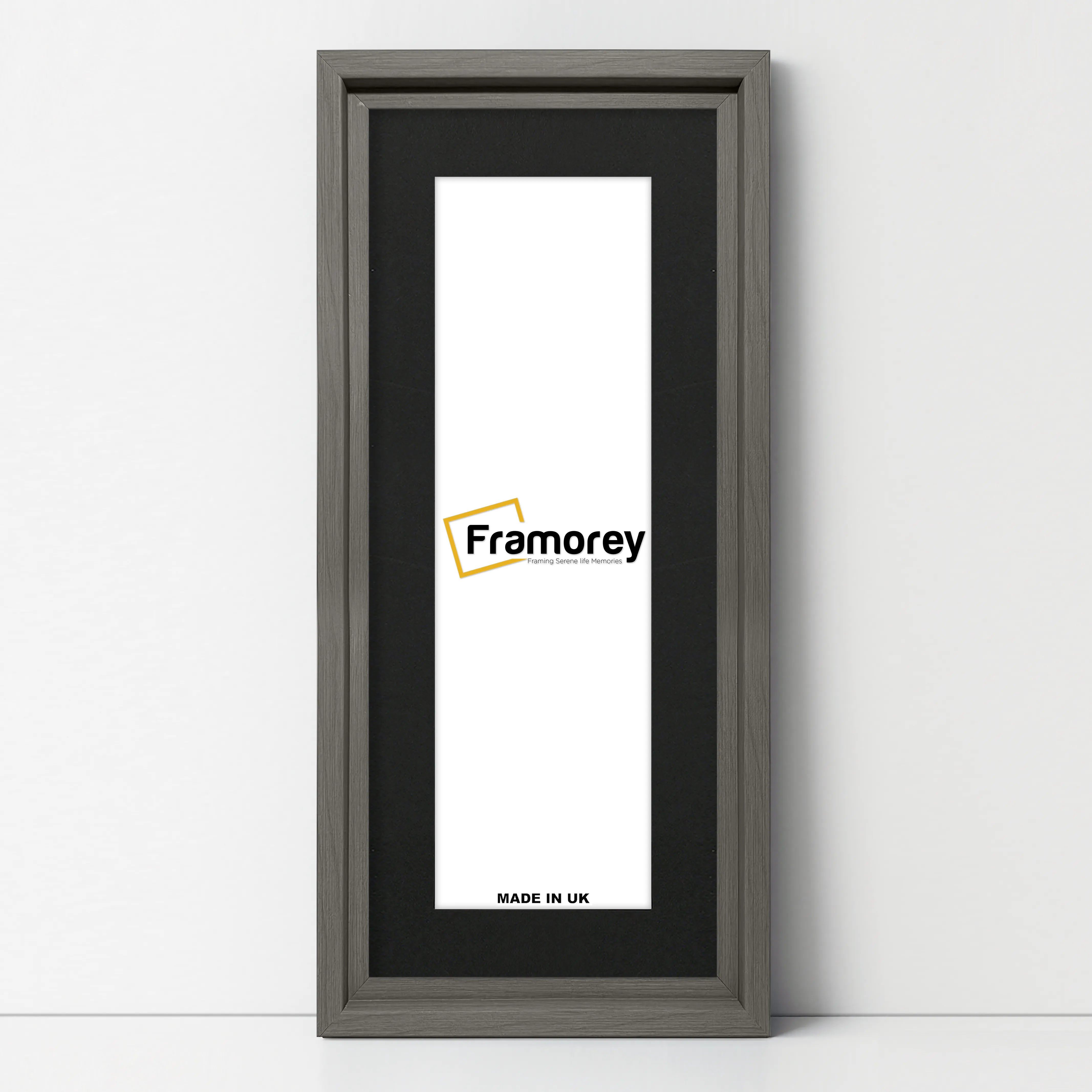 Panorama Style Grey Oslo Picture Frames With Black Mount
