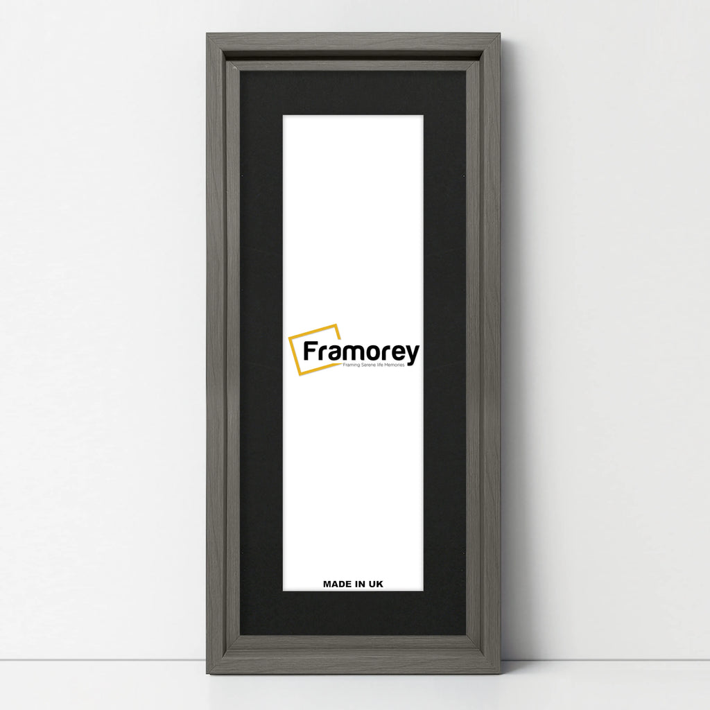 Panorama Style Grey Oslo Picture Frames With Black Mount