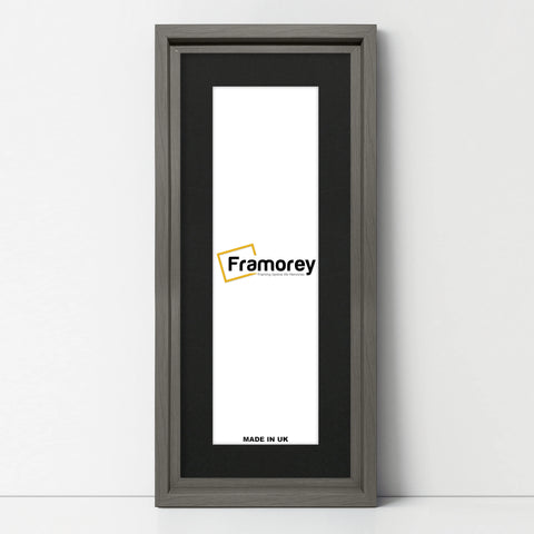 Panorama Style Grey Oslo Picture Frames With Black Mount