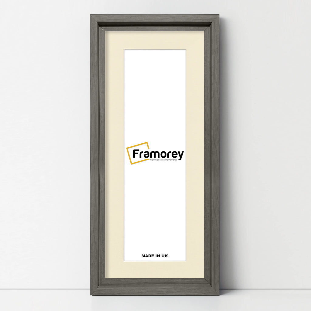 Panorama Style Grey Oslo Picture Frames With Ivory Mount