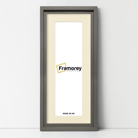 Panorama Style Grey Oslo Picture Frames With Ivory Mount
