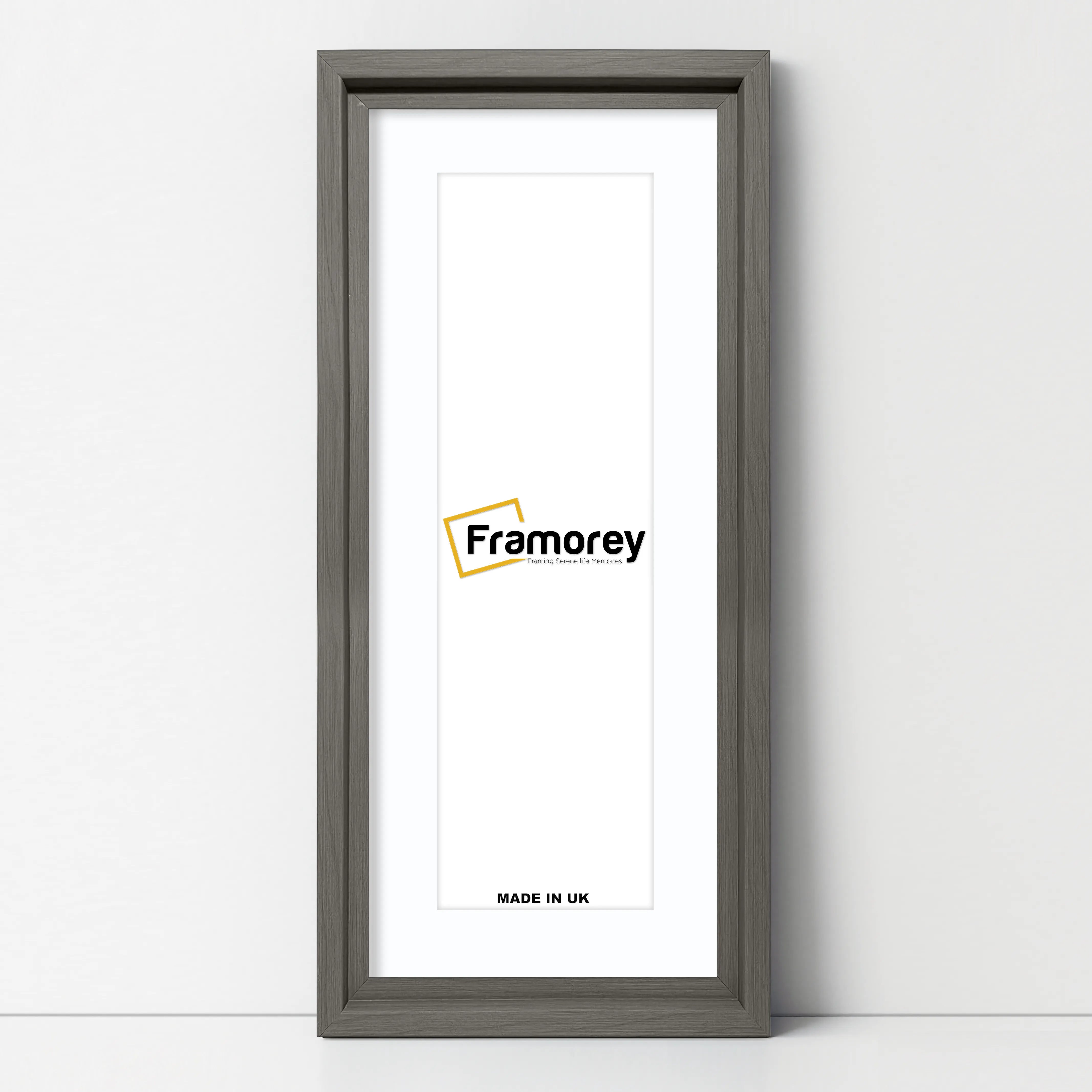 Panorama Style Grey Oslo Picture Frames With White Mount