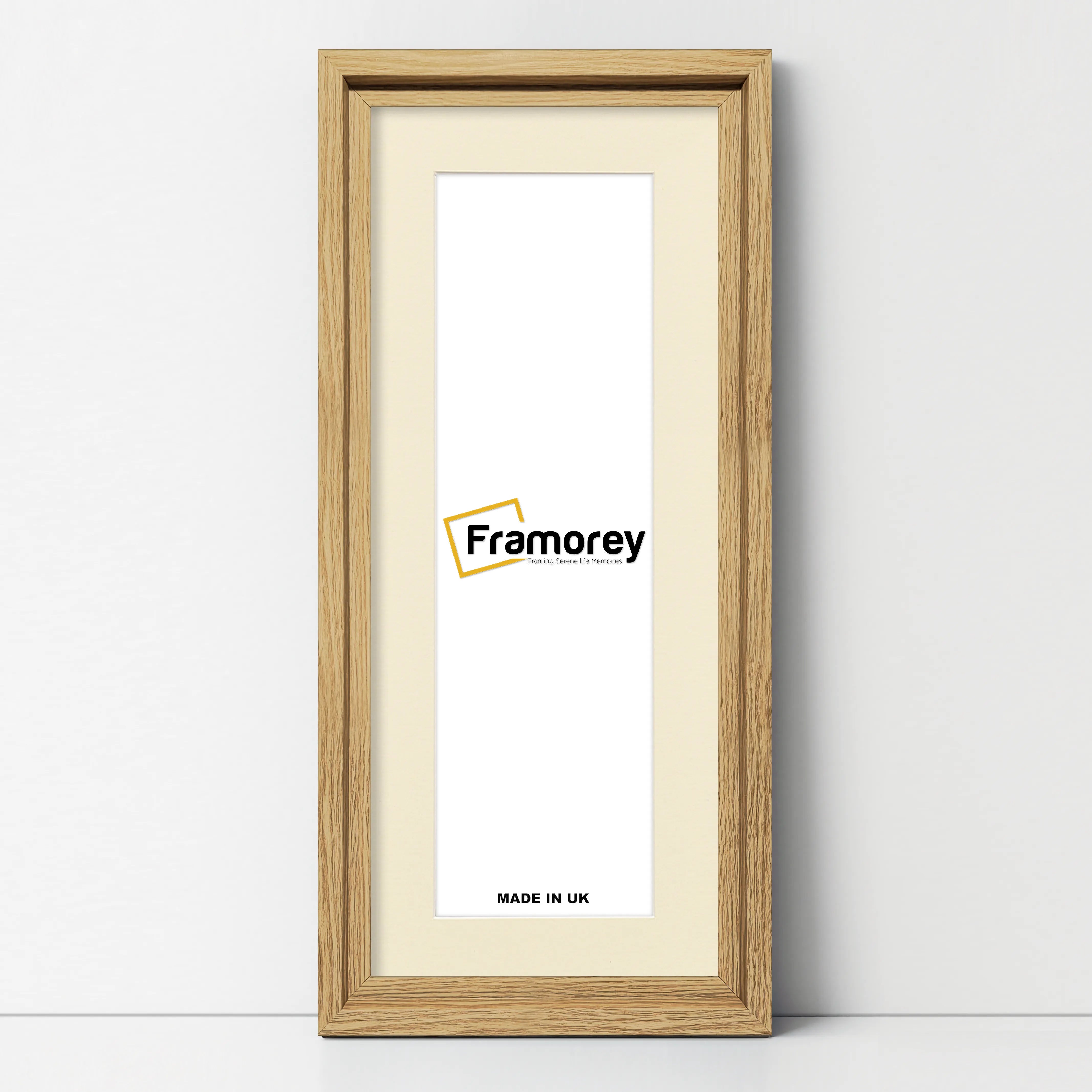 Panorama Style Oak Oslo Picture Frames With Ivory Mount