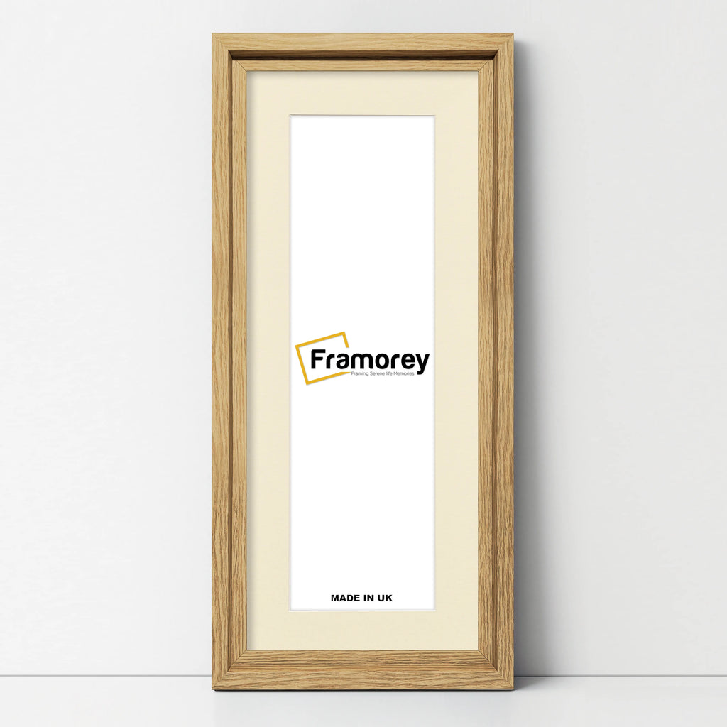Panorama Style Oak Oslo Picture Frames With Ivory Mount