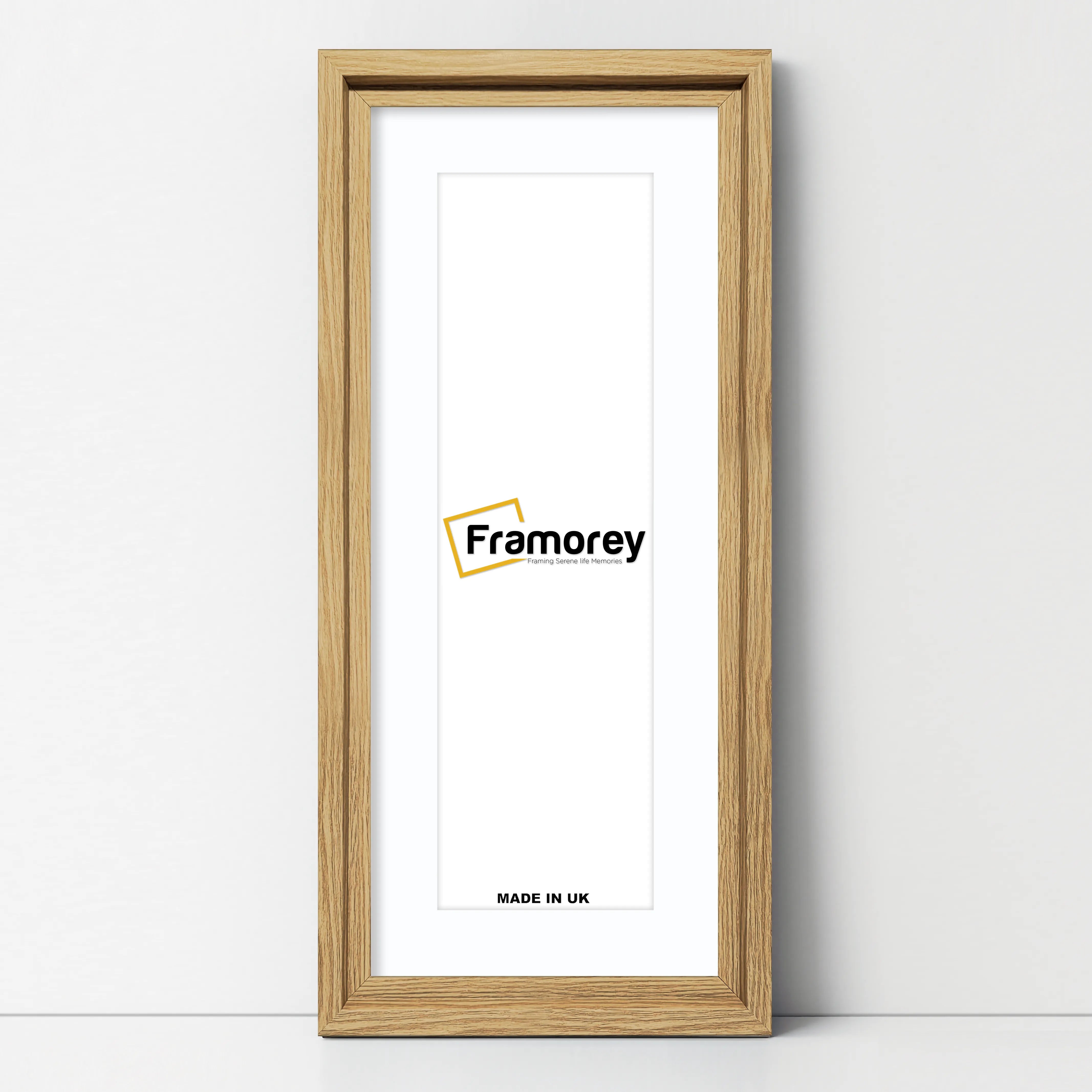 Panorama Style Oak Oslo Picture Frames With White Mount