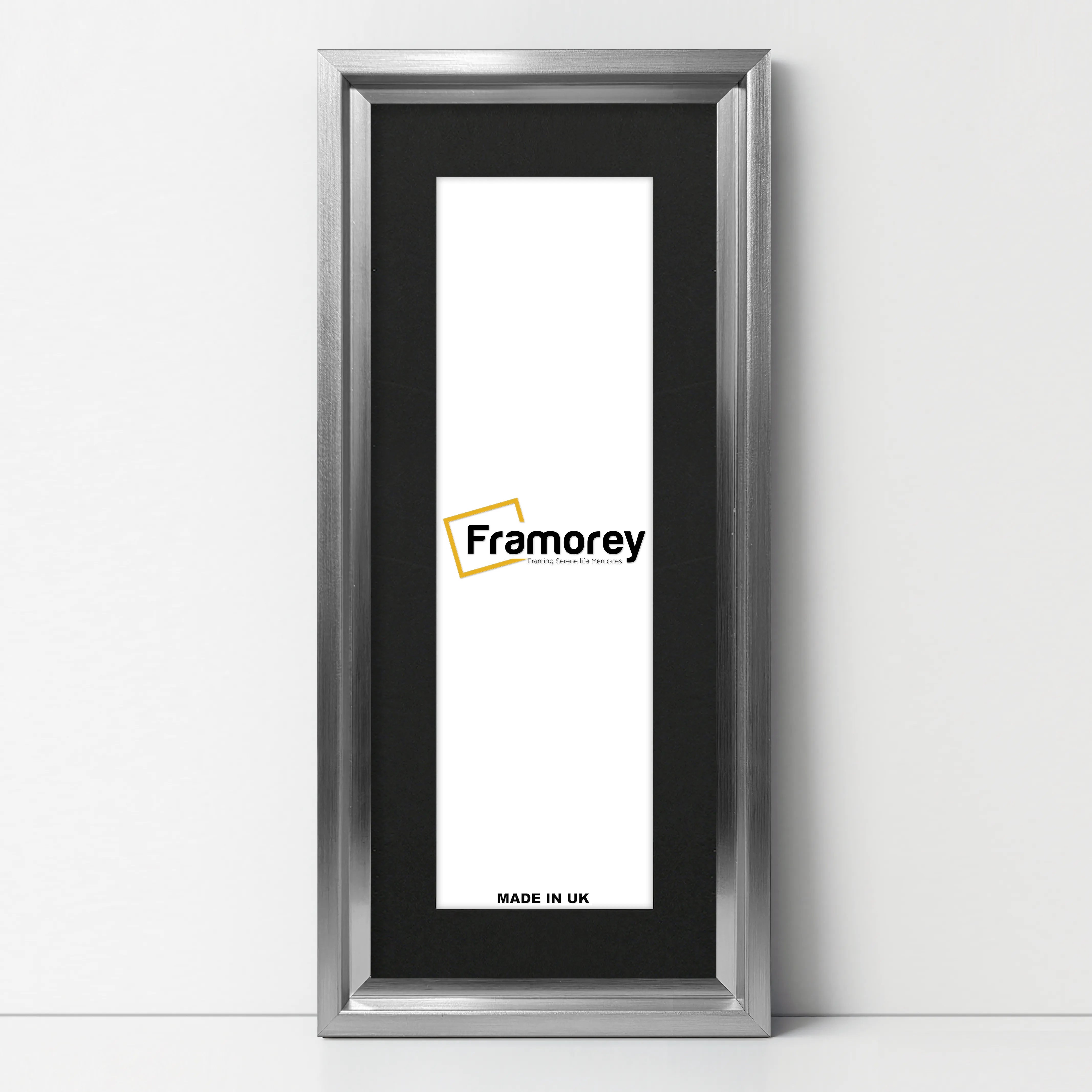 Panorama Style Silver Oslo Picture Frames With Black Mount