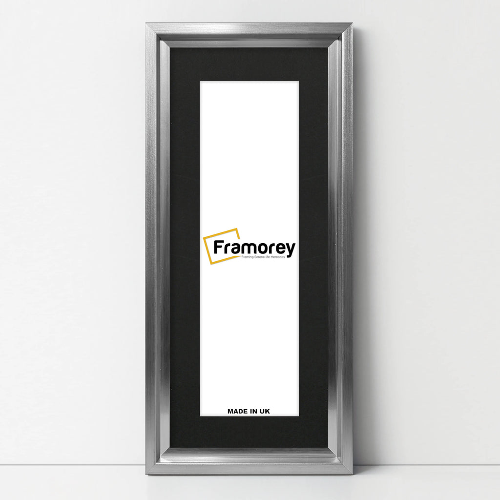 Panorama Style Silver Oslo Picture Frames With Black Mount