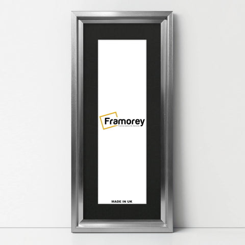 Panorama Style Silver Oslo Picture Frames With Black Mount